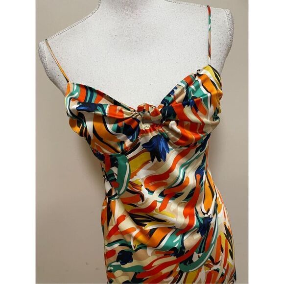 New ASTR The Label Mariela Abstract Satin Midi Dress Size M - Picture 6 of 10